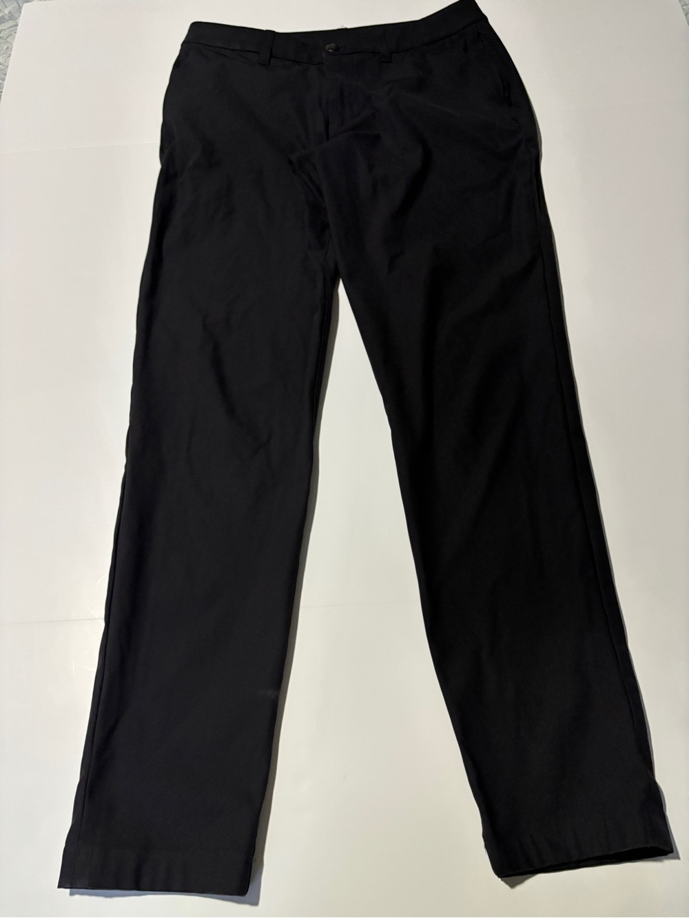 Lululemon Men's ABC Slim-Fit Trouser Black Sz 31 Flat Front Tapered Zip Fly